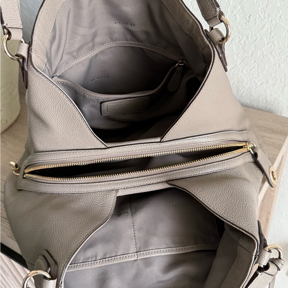 Coach Edie Turnlock Shoulder Bag in Taupe - Picture 7 of 16